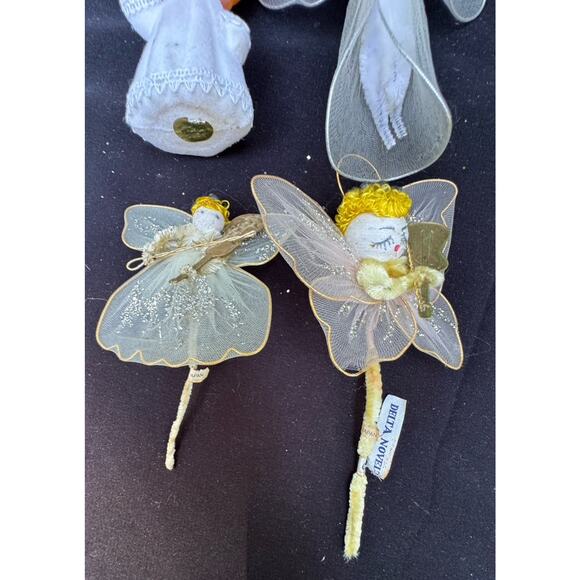 4 Vtg MCM Tulle Chenille Spun Cotton & Plastic Christmas Angels Pipe Cleaner -C2 - Picture 9 of 11